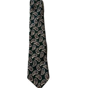 Ralph Lauren Green Paisley Tie 100% Silk Corpcore Business Dressy Classic
